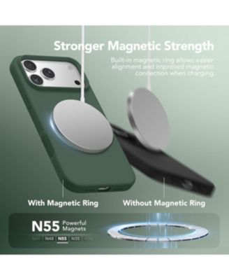 Magnetic for iPhone 17 Pro Case, Compatible with MagSafe, Liquid Silicone Anti-Scratch Shockproof Protective Phone Case 6.3 inch, Army Green