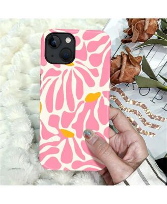 Case for iPhone 14 - 2-in-1 Dual-Layer Shockproof Protection, Colorful Flower Art Glossy Cover