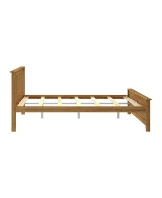 Max and Lily Queen Bed Frame, Solid Wood Platform Bed with Slatted Headboard for Kids