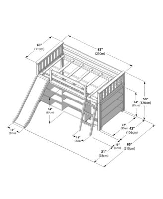 Low Loft With 3-Shelf Bookcase and 6-Shelf Bookcase