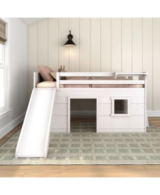 Max and Lily Farmhouse Twin Low Loft with Slide