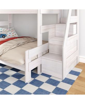 Modern Farmhouse Twin Over Full Bunk Bed With Staircase