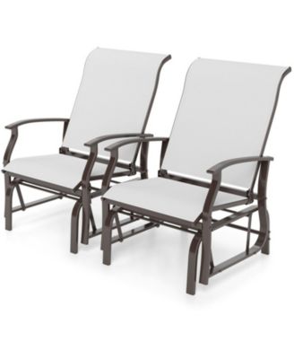 Outdoor Glider Patio Chairs Set of 2 with Ergonomic Backrest