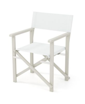 Folding Acacia Wood Director Chair with Washable Fabric Seat
