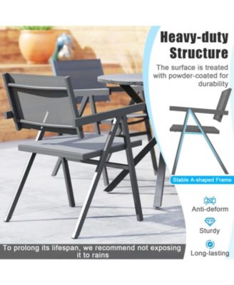 Outdoor Patio Dining Chairs Set of 4 with Breathable Fabric Seat