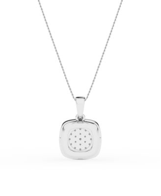 Diamond Cushion Pendant Necklace in Sterling Silver (1/3 ct. t.w.)