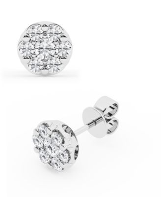 Lab-Created Diamond Cluster Stud Earrings (1 ct. t.w.) in Sterling Silver