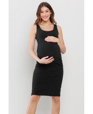 Maternity Bodycon Scoop Neck Sleeveless Knee Length Dress