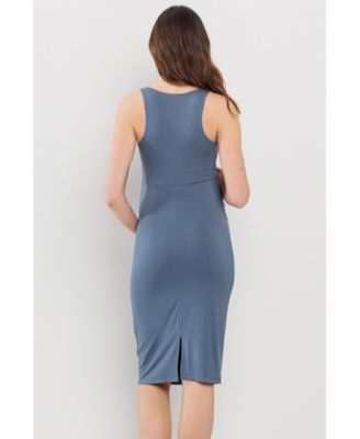 Maternity Bodycon Scoop Neck Sleeveless Knee Length Dress