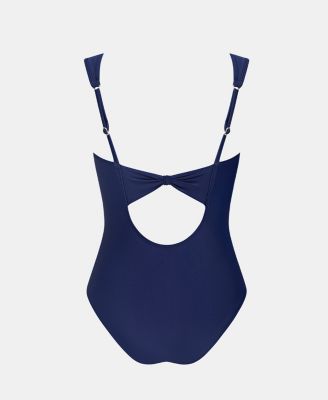 Women's Elegant One-Piece Swimsuit with Chic Button Details