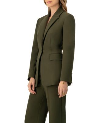 Women's Single-Breasted Blazer With Front Flap Pockets