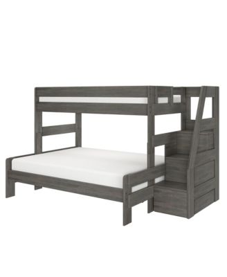 Modern Farmhouse Twin XL Over Queen Bunk Bed With Staircase