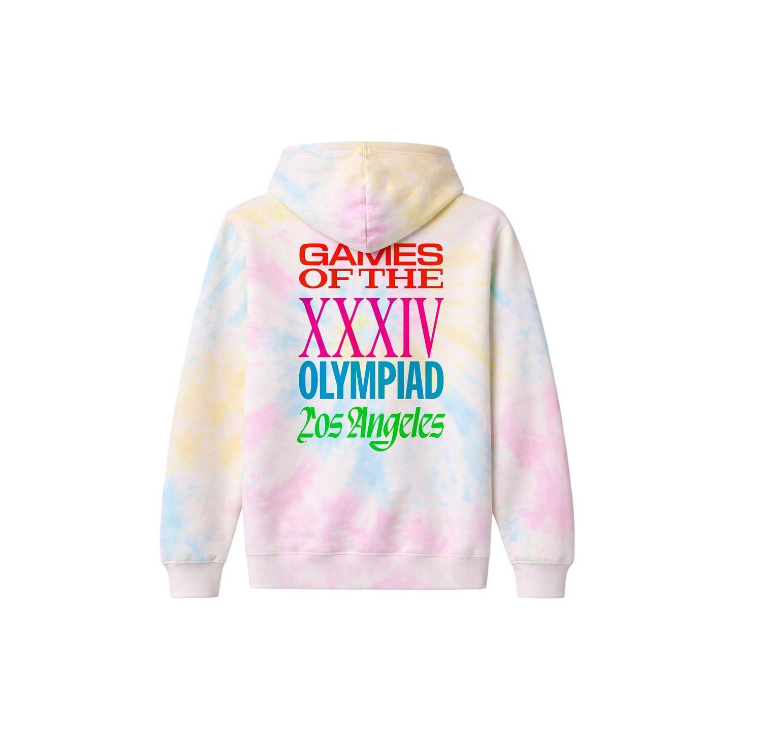Men's White LA28 Superbloom Collection Tie-Dye Hoodie