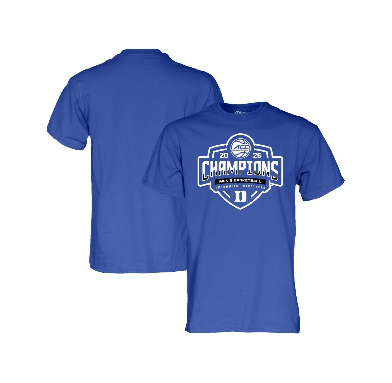 Men's and Women's Royal Duke Blue Devils 2026 ACC Men's Basketball Tournament Champions Locker Room T-Shirt