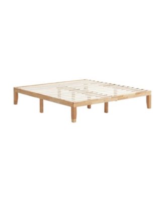 King Rubberwood Bed Frame with Headboard and Slat Support