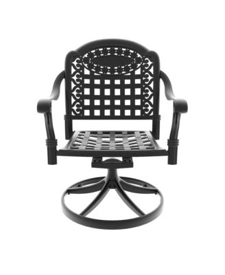 Patio Cast Aluminum Swivel Dining Chairs with Cushions, Set of 2