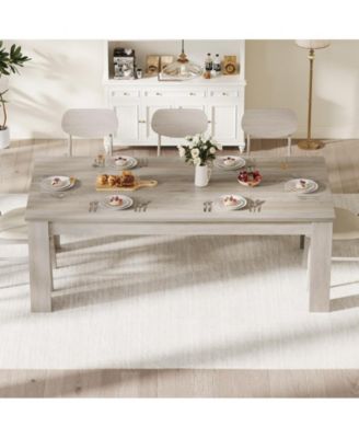 4-6 Person 63" Farmhouse Rectangular Dining Table