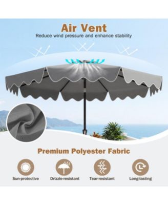 Outdoor Patio Umbrella with Stable Weighted Base and Sandbag Anchors