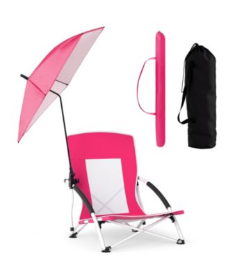 Two Pack Beach Umbrella Chairs with Adjustable Parasol