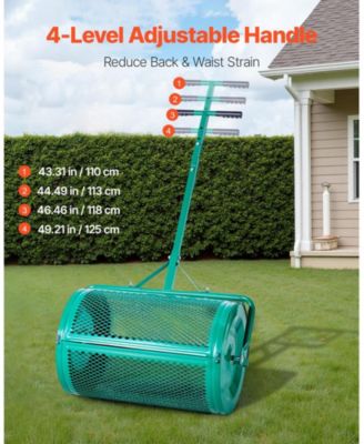 Compost Spreader, 24 inches Wide with Adjustable Height, Powder-Coated Steel Roller