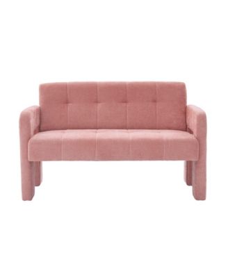 47 Inch Compact Loveseat Sofa, Chenille Fabric 2 Seater Couch with Deep Cushion and Dual Armrests, Upholstered Small Sofa for Living Room