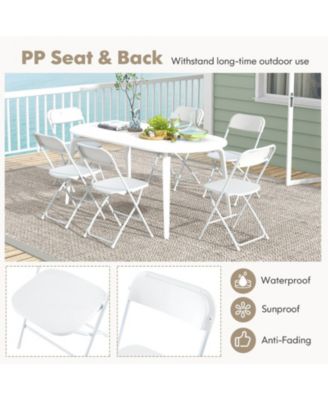 770 lbs Capacity 4-Pack Metal Folding Chairs with PP Seat and Back
