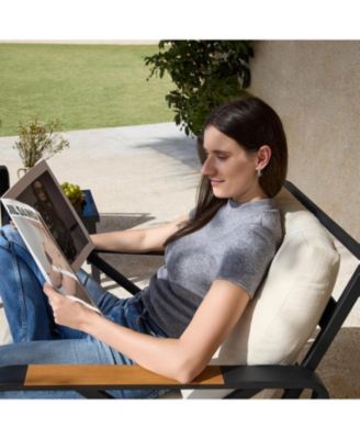 Outdoor Rocking Chair Set, 3PCS Rocking Bistro Set with Thick Cushion, Waterproof Patio Rocking Chairs with Table