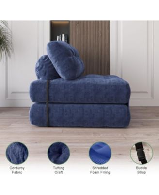 Folding Sofa Bed, Floor Folding Couch with Pillow, Futon Sofa Bed Convertible Sleeper Chair Foldable Mattress Back Support