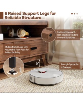 Mid-Century 59.5-Inch TV Stand with Three Drawers and Open Shelves