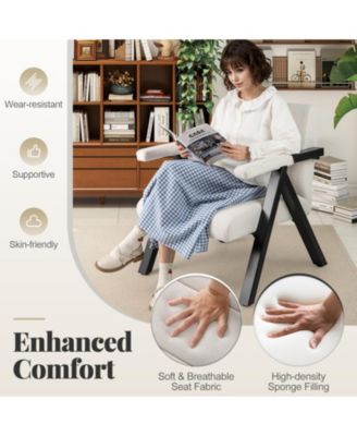 Oversized Accent Chair with Ergonomic Backrest and Metal Frame