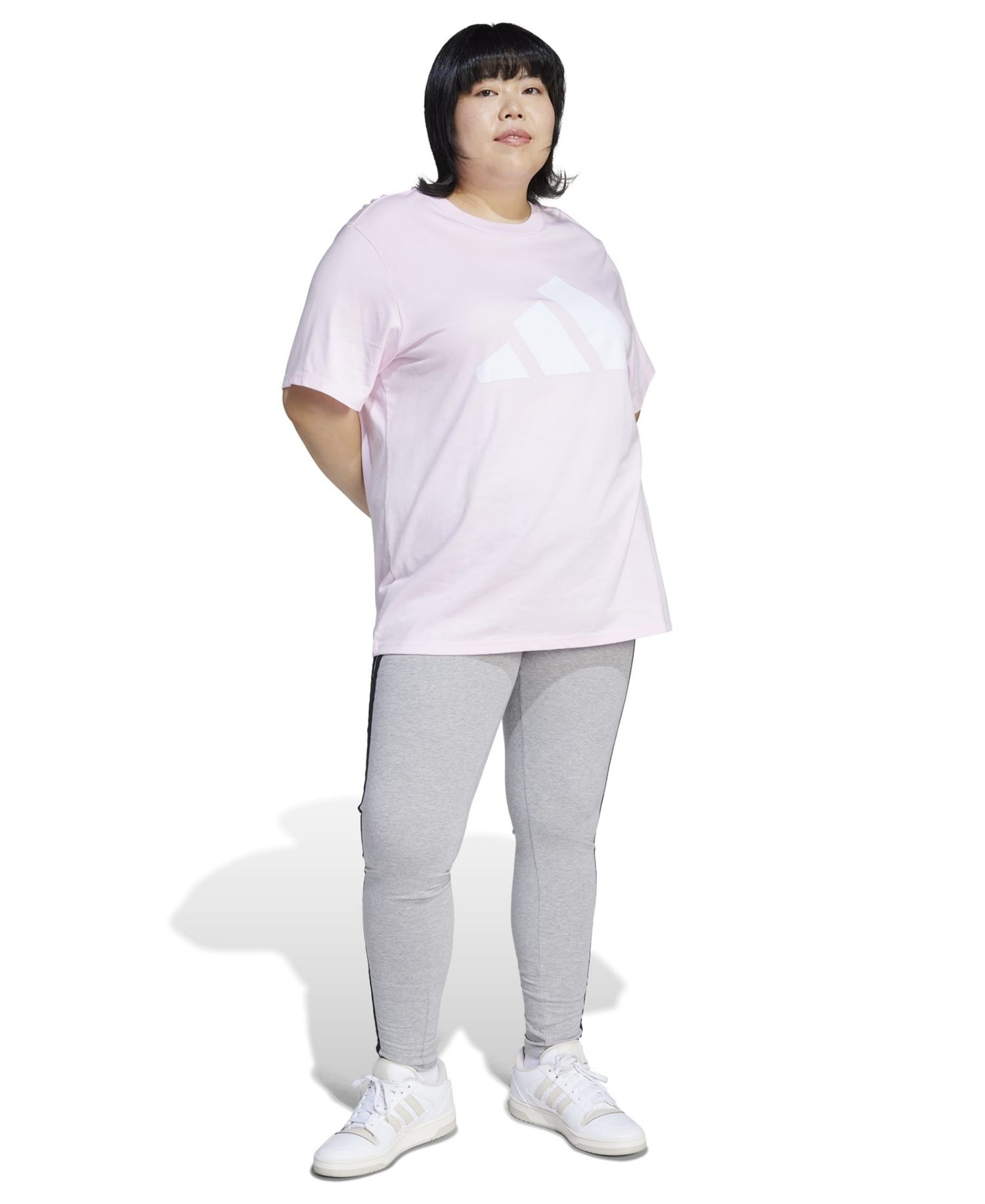 Plus Size Essentials 3-Stripes Cotton Leggings