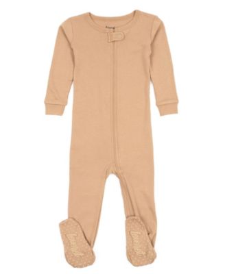 Baby Unisex Solid Color Cotton Footed One-Piece Pajamas