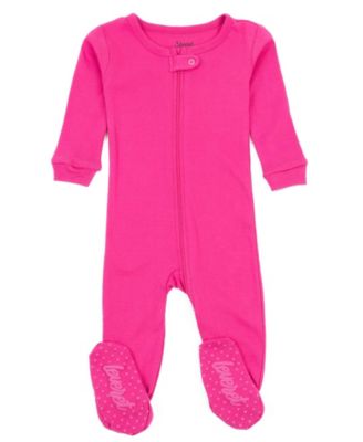 Baby Unisex Solid Color Cotton Footed One-Piece Pajamas