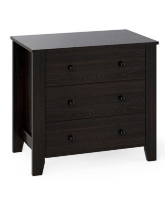 Wide Three Drawer Dresser Modern Storage Organizer