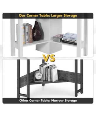 Corner Computer Desk with Keyboard Tray, 3 Storage Cupboards and Display Shelves