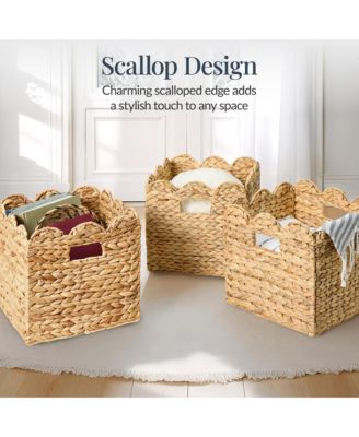 Scalloped in Hyacinth Storage Basket Set of 5