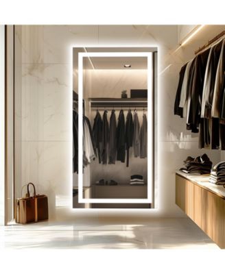 59.4x30.7 inch Colours Wall Mounted Vanity Mirror Bluetooth Speaker Digital Display Front Light Anti Fog for Hotel Bathroom