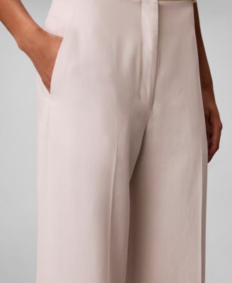 calvin klein straight fit dress pants Calvin Klein Women's Wide-Leg Straight-Fit Dress Pants - White Sand