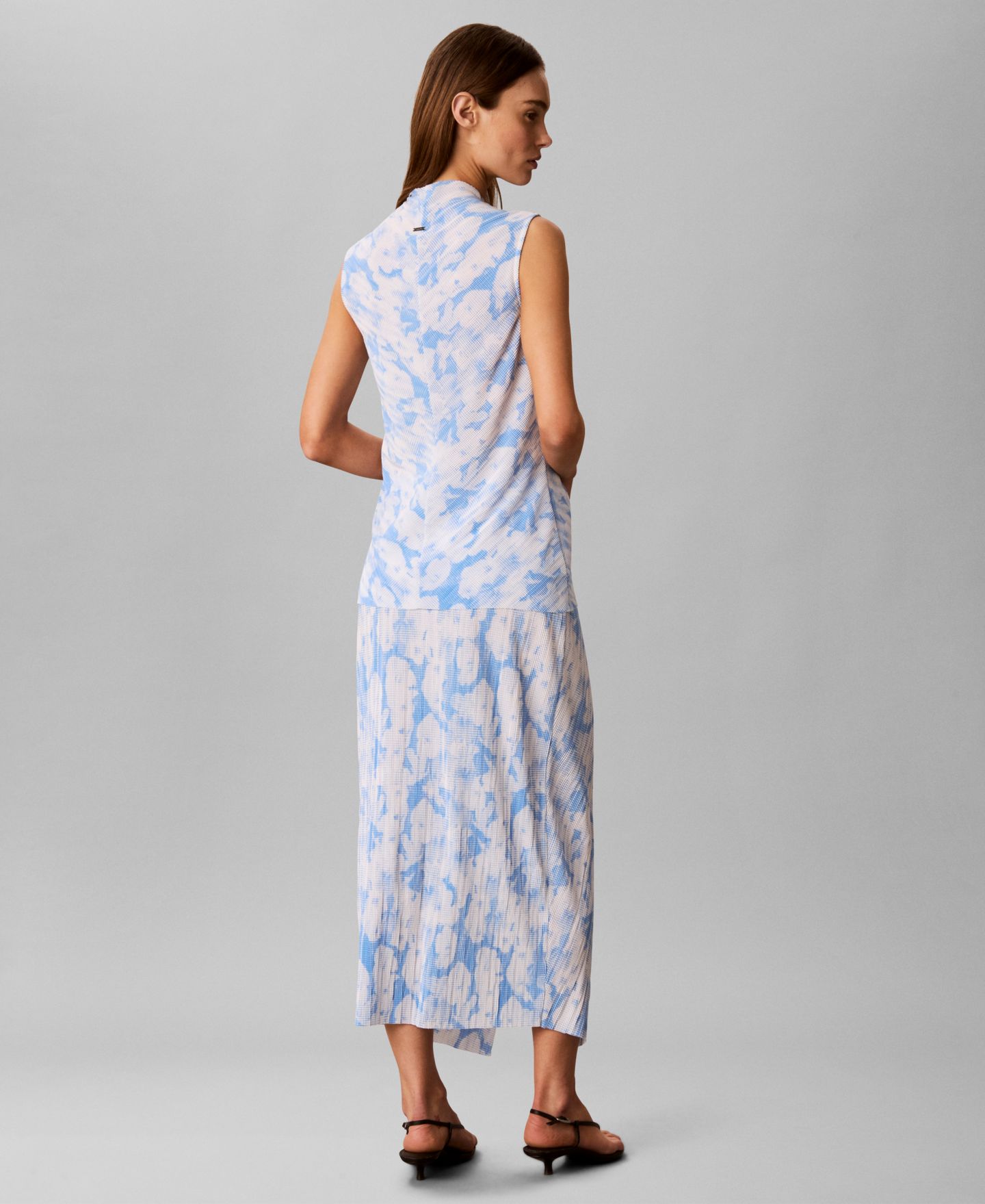 Женская юбка Calvin Klein Printed Plisse Bias Seam Midi, цвет: С принтом — фото 2
