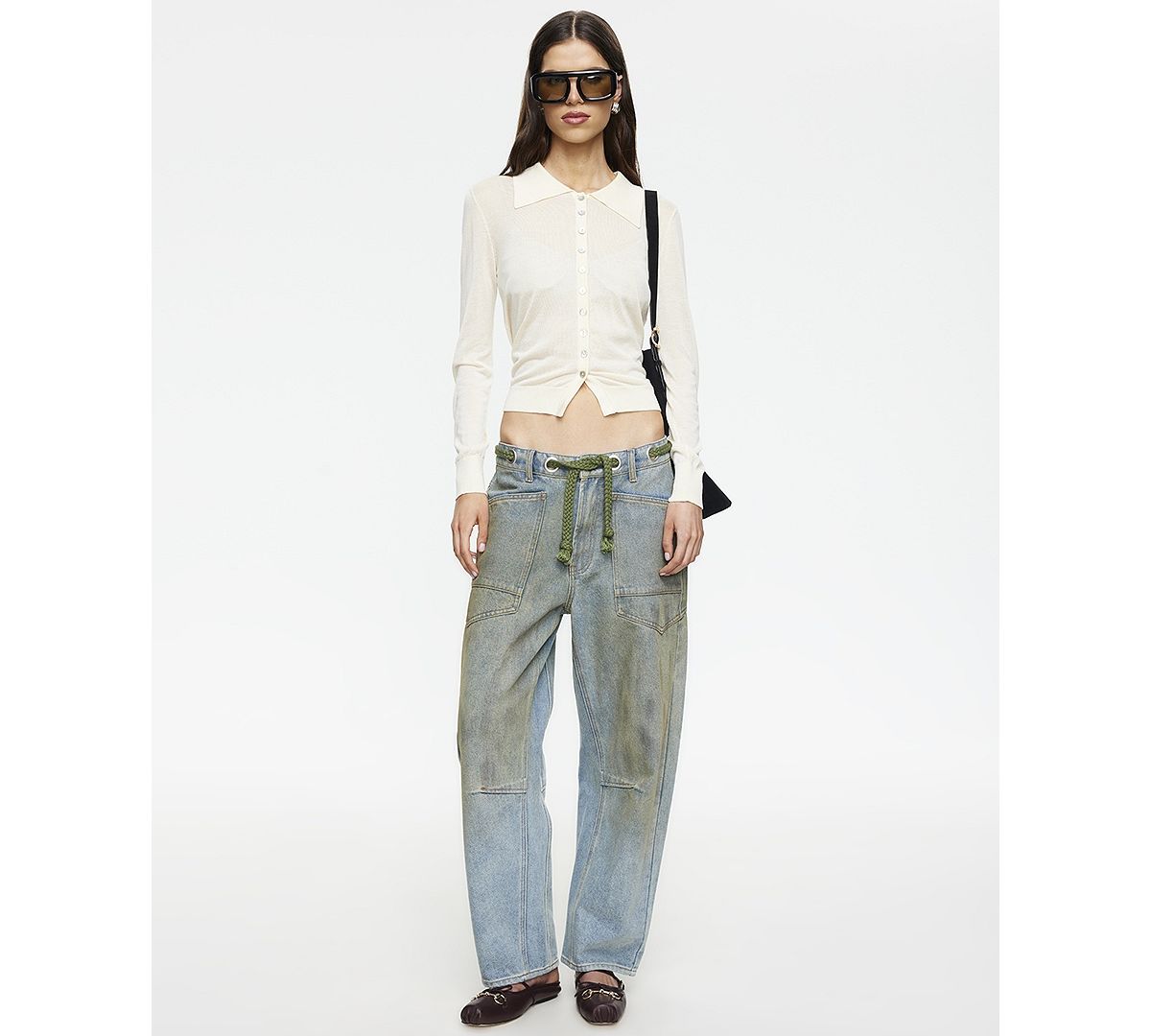 Lioness Women's Rush Hour Tie-Front Side Jeans view 4 — MAYCSS fashion products