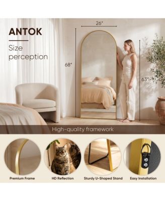 Full Length Mirror, 68"x26" Floor Mirro for Bedroom, Hanging Mounted for Living Room Cloakroom, Black