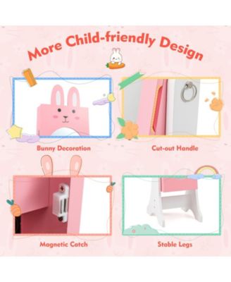 Kids Jewelry Armoire Cabinet with 2 Tilt Angles and Large Capacity