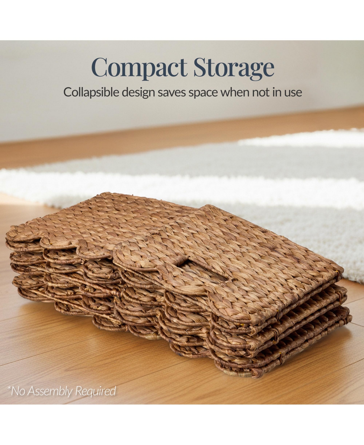 Best Choice Products Scalloped Hyacinth Storage Basket Set of 5