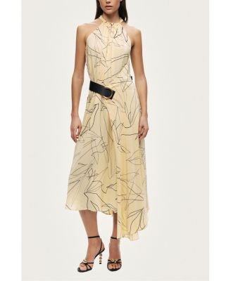 Women's Printed Halter Midi Dress