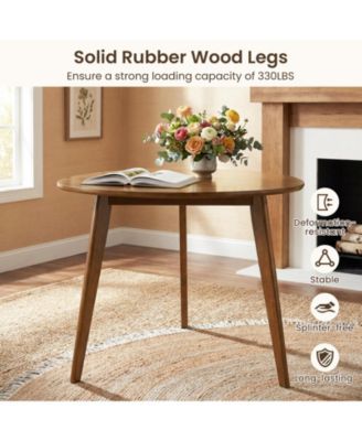 Farmhouse 35.5 in Round Dining Table in Rubber Wood for 4 People