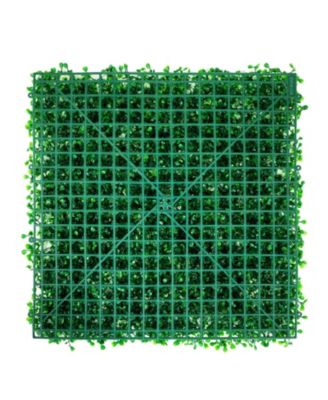 Artificial Boxwood Hedge Panels Set of 6, 20" x 20", for Outdoor/Indoor Decor