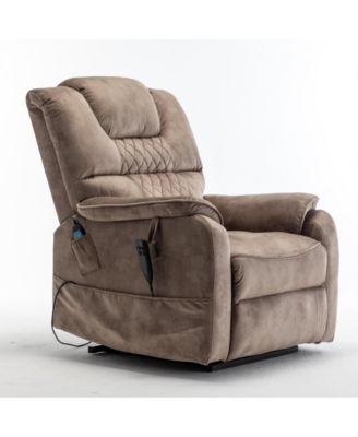 Electric Lift Relax Chair for Elderly, Power Recliner Lounge Sofa with 180degree(s) Flat Recline