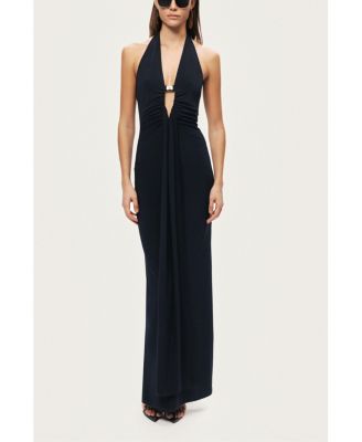 Women's Halter Neck Cut-Out Maxi Dress