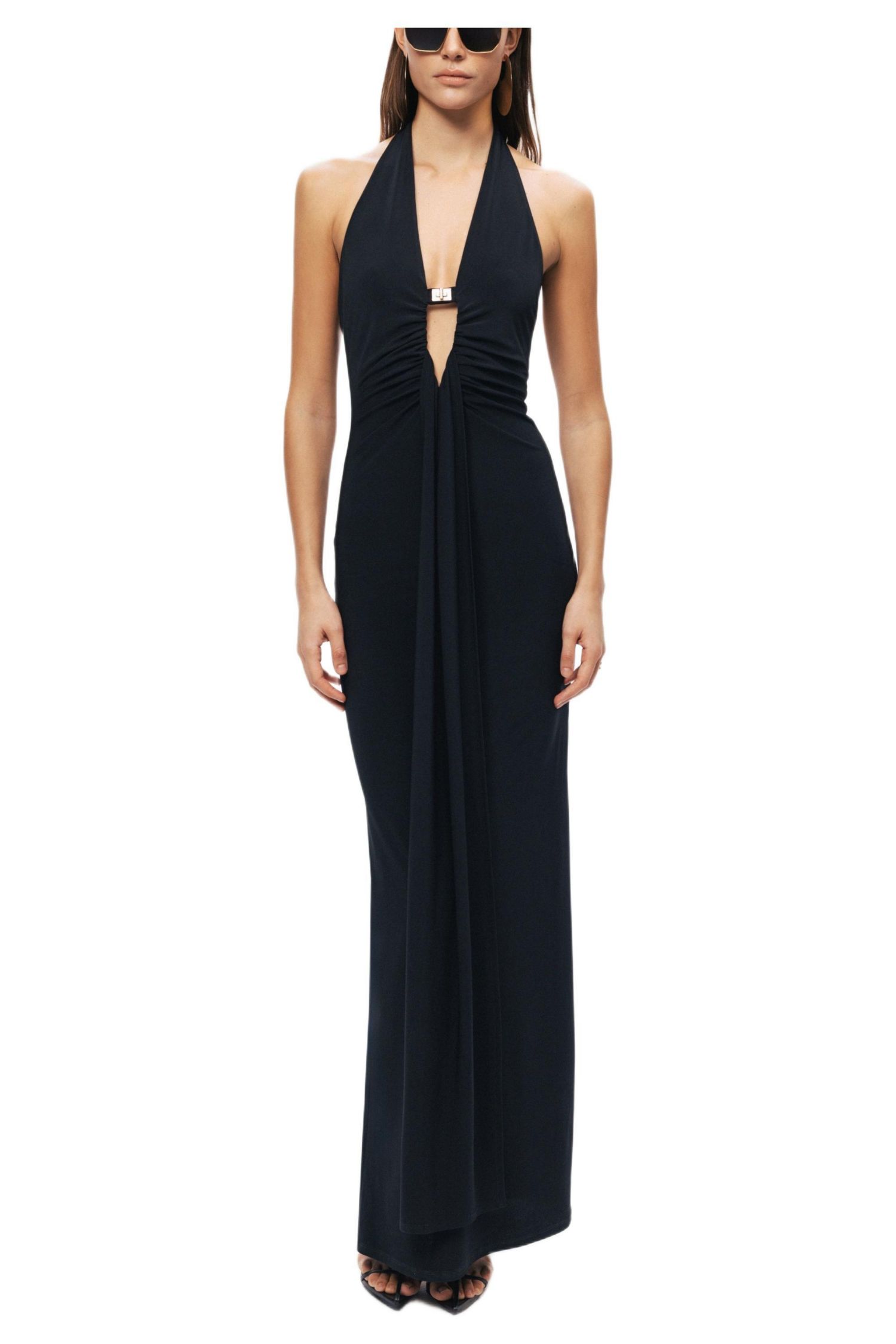 Women's Halter Neck Cut-Out Maxi Dress