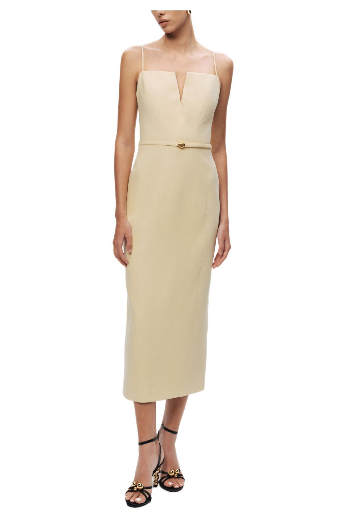 Женское платье NOCTURNE Strappy Belted Midi — фото 1